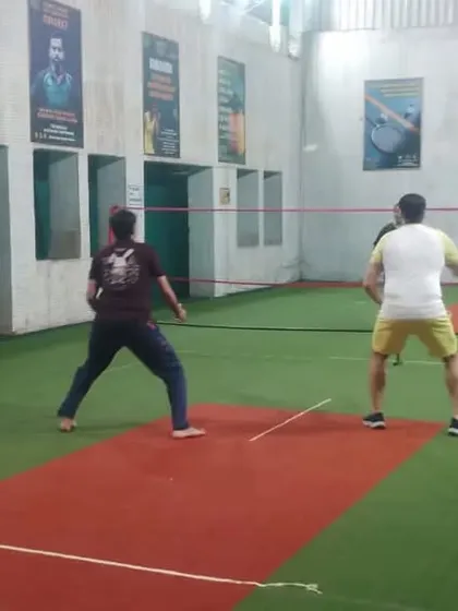 A casual but focused doubles game. It's the perfect way to unwind after a long day.