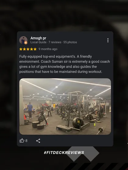 "Coach Suman sir is extremely a good coach." Amogh's review speaks to the knowledge of our trainers, who not only guide workouts but also explain the importance of proper form and positioning.