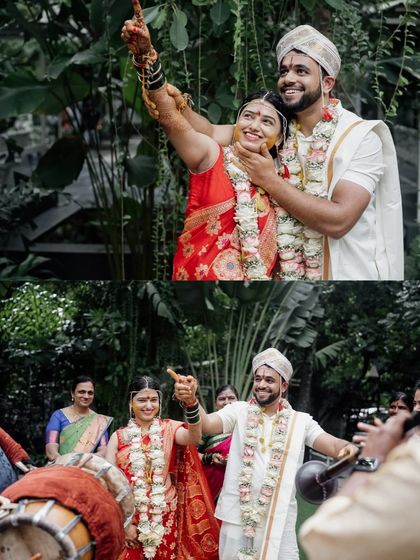 I have had the honor of hosting many beautiful South Indian weddings. The lush greenery and traditional decor elements, like floral arrangements and brass lamps, create an authentic and sacred atmosphere for the ceremony.