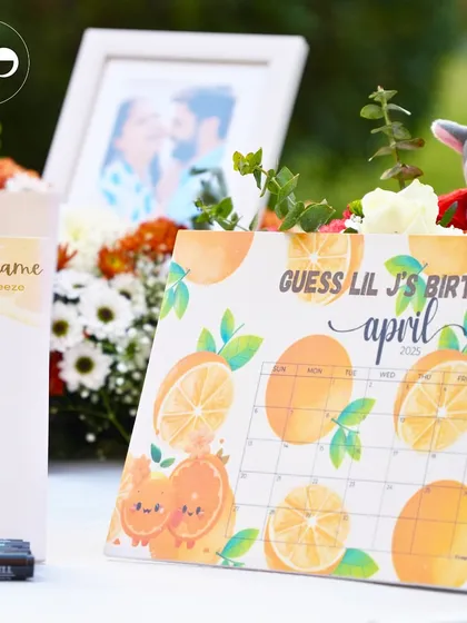 A 'Guess the Birthday' calendar game is a fun and interactive addition to any baby shower. It's a great way to get guests talking and laughing.