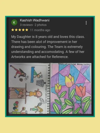 Seeing tangible improvement is one of the most rewarding parts of teaching. This parent shares their 8-year-old daughter's progress in drawing and coloring, a result of our team's understanding and accommodating approach.