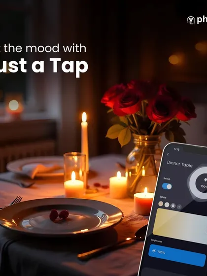 Imagine setting the perfect dinner table ambiance without leaving your seat. My app gives you granular control over your lighting, allowing you to dim the lights to the exact brightness for a romantic meal or a family gathering.