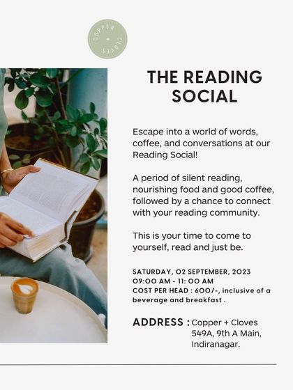 Escape into a world of words, coffee, and conversations at our Reading Social. It’s your time to come to yourself, read, and just be.