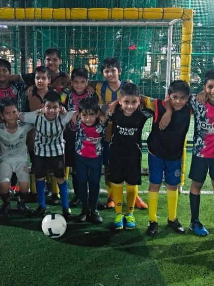 Our U9 and U11 teams after a practice match. These games provide valuable experience and help players apply what they learn in training.