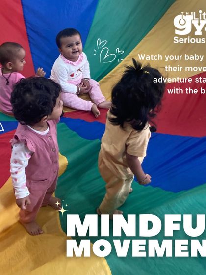 Even our youngest members practice mindful movement. During parachute play, babies and toddlers begin their movement adventure by exploring textures, colors, and the feeling of moving with a group.