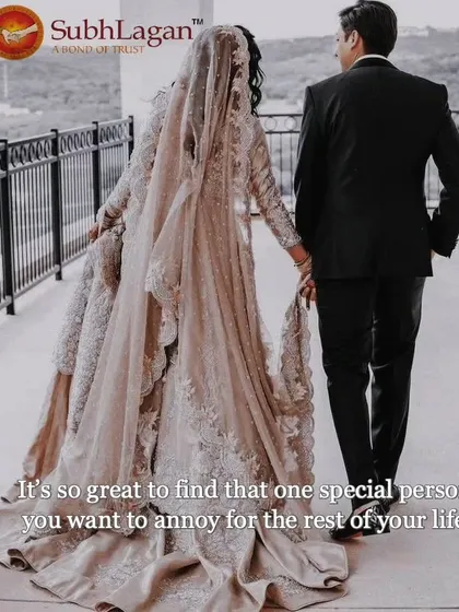 A couple in elegant attire walks hand in hand, a picture of modern grace. We help you find that special person to share all of life's moments with.