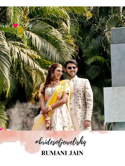 A beautiful portrait of my real bride Rumani with her groom, enjoying their Haldi function in style.