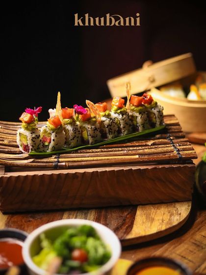 A beautifully presented sushi platter, perfect for setting the tone for the week. Our Pan-Asian selection is crafted for freshness and flavor.