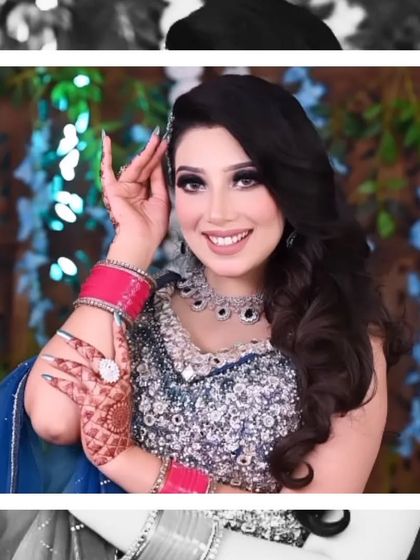 Embracing the elegance of tradition in this stunning blue lehenga, perfect for a Mehendi or Sangeet night.