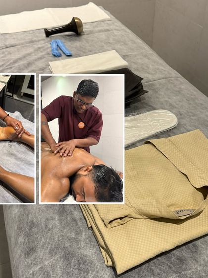 A glimpse of our therapy setup at Rewind Fitness. We provide everything needed for post workout recovery, including Abhyangam massage and other therapies to soothe sore muscles.