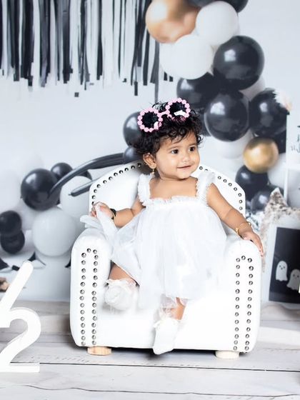 Another adorable shot from the half-birthday rock and roll party.