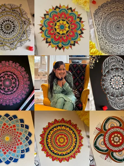 A little glimpse into my world. This is me, surrounded by the art that brings me so much peace. Each piece is a part of my journey, and I’m so happy I get to share it with you.