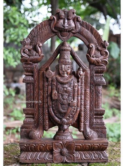 A straight-on view of the 26-inch Balaji statue, emphasizing its symmetry and divine presence.