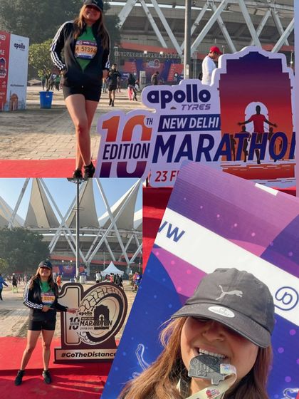 A collage from my participation in the New Delhi Marathon, showing that I live an active lifestyle.
