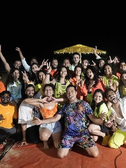 Another epic group photo from the beach party in Goa. The neon theme was a hit, and the energy was absolutely electric. These are the memories we create together.