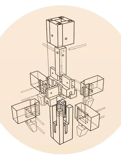 A detailed look at the primary beam-to-column joinery for my timber construction system. This glue-free connection is designed for natural timber and has been tested to support up to six stories in seismic zones, bearing loads up to 1200kN.