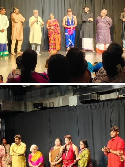 Moments of gratitude and celebration on stage after a mesmerizing Bharatanatyam performance that left the audience spellbound.
