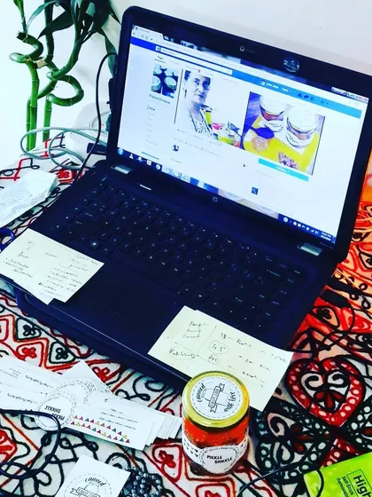 The reality of a small business. Taking orders on sticky notes and managing everything from home.