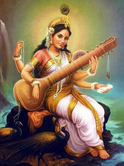 Goddess Saraswati embodies the purity of knowledge and the power of education. We pray to her to dispel ignorance and bring enlightenment to all who are seeking truth and wisdom.