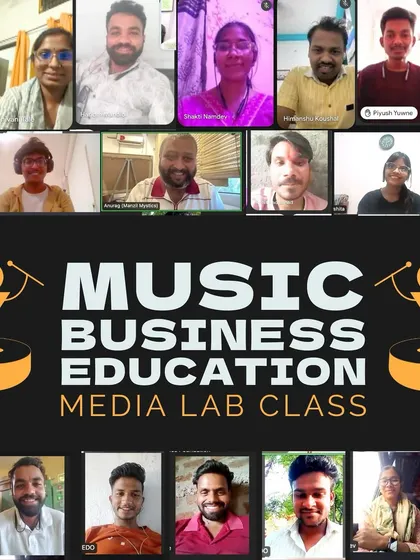 A snapshot from our online Music Business Education class. This program is for anyone curious about the industry's inner workings, covering topics like copyright, marketing, and artist management, with no prior music experience needed.