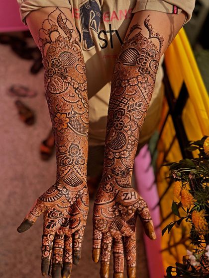 The full view of the peacock and initial design.