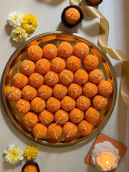 Kuch meetha ho jaye? Our Ladoo candles look just like the real thing, complete with silver varq. They are perfect for adding a sweet, scented memory to your festive celebrations.