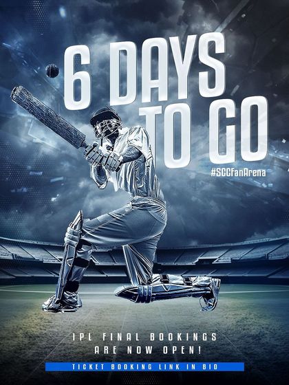 Six days to go for the IPL final! The countdown is on, and our Fan Arena is the best place to be for the final showdown. Tickets include snack boxes!