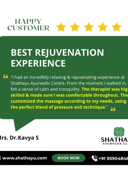 This testimonial from a client highlights the customized and tranquil experience I strive to provide. My goal is for every person to leave feeling calm, comfortable, and rejuvenated through a blend of authentic Ayurvedic techniques.