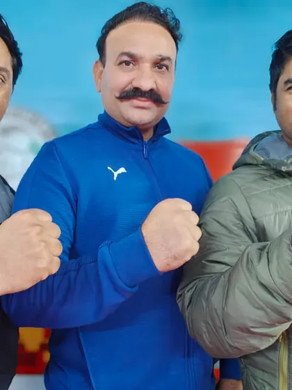 With my Guru ji, Hanshi Rajnesh Choudhary, General Secretary of the Karate Association of India (KAI). I am what I am today because of his blessings and guidance.