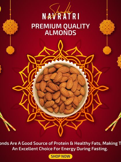 Almonds are an excellent choice for energy during fasting. My premium almonds are a good source of protein and healthy fats to keep you going through the Navratri festivities.