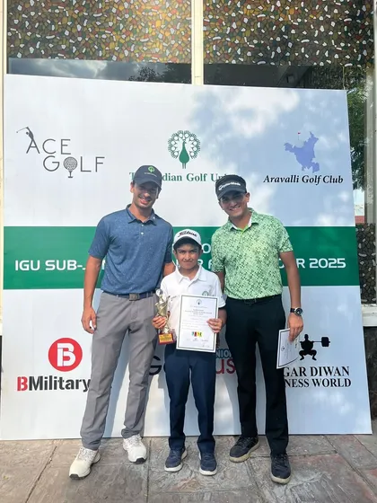 Vedaansh Jain celebrates his 1st place win in Category D at Event 5 of the IGU North Zone Tour.