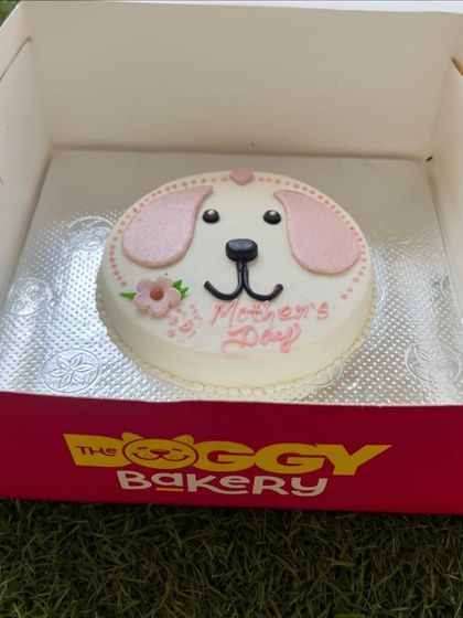 Our Mother's Day cake is a popular seasonal item, celebrating the special bond between dogs and their moms.