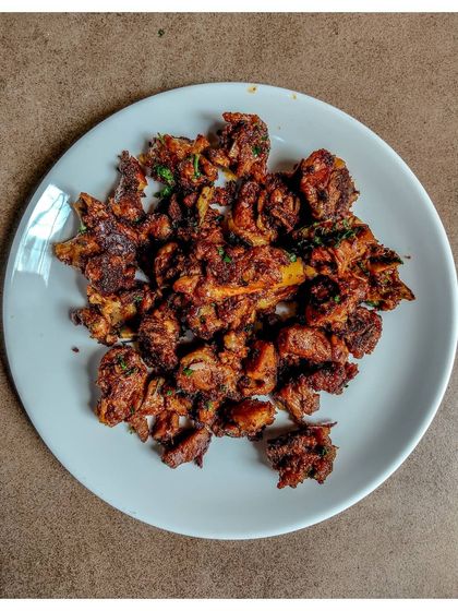 My Bannur Mutton Pepper Roast features juicy morsels from the lamb's shoulder. The meat is cooked in its own fat, making it extra flavourful and quite addictive.