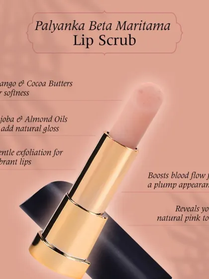 For a plump appearance, I recommend the Palyanka Beta Maritama Lip Scrub. It uses mango and cocoa butters for softness and boosts blood flow to reveal your natural pink tone.