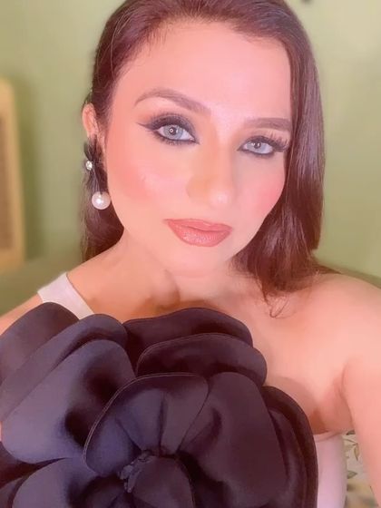 A close-up of my birthday makeup look, featuring a dramatic smokey eye and a flawless base.