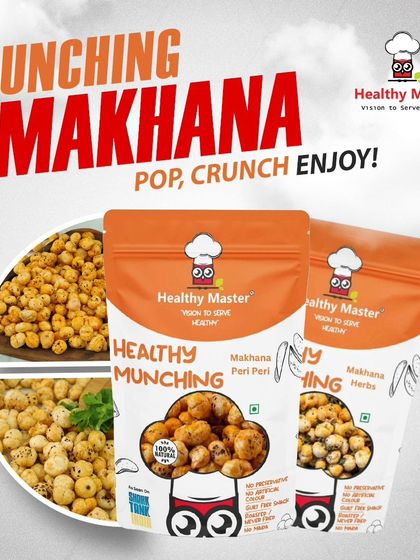 The real fun of munching comes with our healthy and nutritious Makhana snacks. Pop, crunch, and enjoy everyone's favorite guilt free treat.