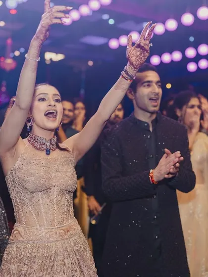The pure, unscripted joy of a sangeet night. My goal is to create an atmosphere where everyone, especially the couple, can let go and be completely lost in the energy of the celebration.