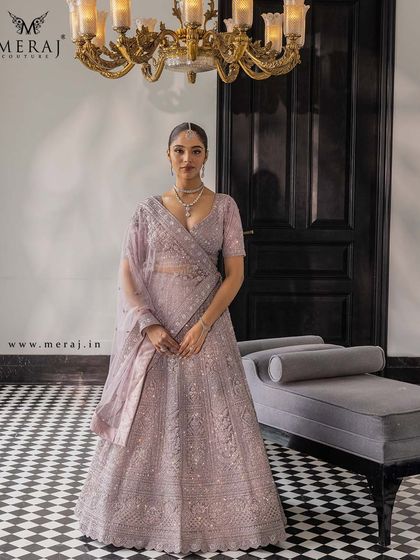 Meraj Couture - Luxury Occasion Wear Ethereal Lehengas: Pastels & Ivories photo 16