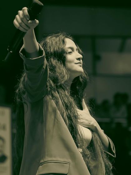 A heartfelt moment from the Delhi Olympic Games opening ceremony. I feel immense gratitude for being able to share my voice on such significant platforms.