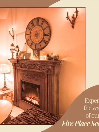 Here is another look at the cozy fireplace seating. I wanted to create a space that feels like a real living room, where you can relax and enjoy good food and company.