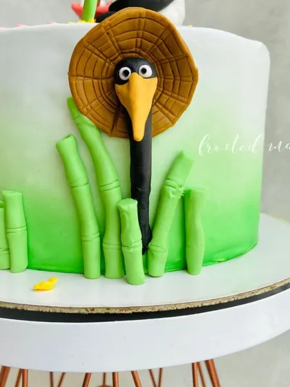 Master Crane also makes an appearance on the side of the cake, adding to the movie's cast of characters.