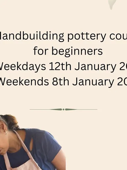 My hand-building pottery course for beginners is starting in January, with both weekday and weekend batches available.