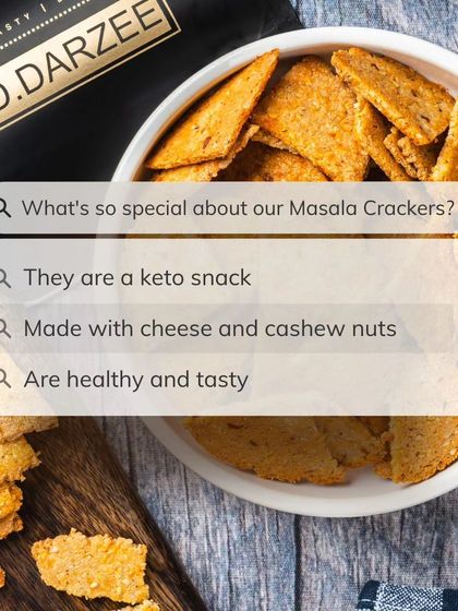 Our Keto Masala Crackers are the perfect blend of spice and nutrition. Made with cheese and cashew nuts, they are a healthy and tasty snack to keep you on track with your keto diet.