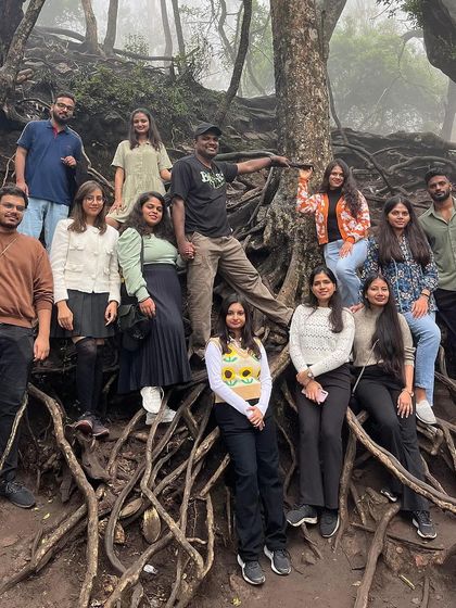Posing in the misty forest of Guna Caves, a place full of mystery and natural beauty.