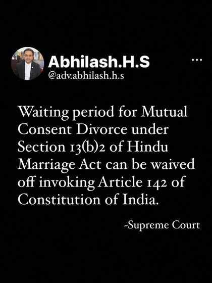 This post highlights a significant Supreme Court ruling. The court can waive the standard six month waiting period for a mutual consent divorce, which is a crucial detail that can help expedite the process for couples who are in agreement.