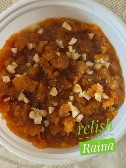 Moong Daal Halwa is a rich and delicious sweet, often made for Diwali. The aroma while roasting the dal in pure ghee is simply mesmerizing.