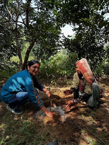 A volunteer from NatWest and a member of our local team plant a sapling together. This image beautifully captures the spirit of collaboration that defines our work.