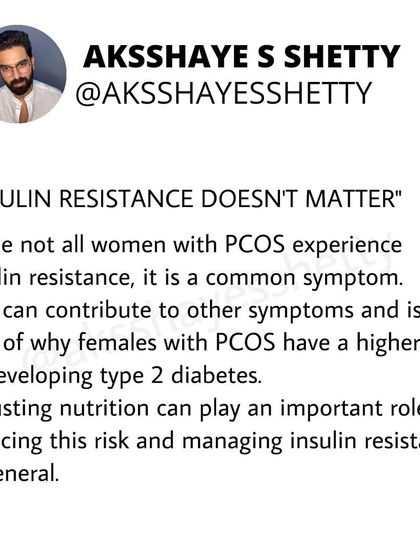 A common PCOS myth is that insulin resistance doesn't matter. While not all women with PCOS have it, it is a common symptom that increases the risk of type 2 diabetes. Adjusting your nutrition plays a crucial role in managing this risk.