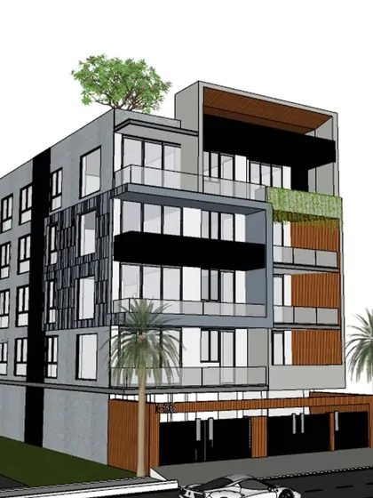 A 3D model for a residential project in Gurugram, illustrating the integration of green spaces at multiple levels. The design includes a tree on the rooftop terrace, breaking the building's silhouette and reinforcing my philosophy of incorporating nature into architecture.
