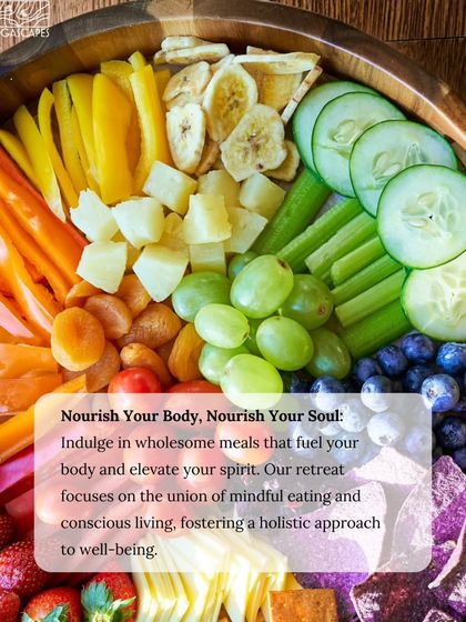 Nourish your body, nourish your soul. Our retreat focuses on the union of mindful eating and conscious living, with wholesome meals that fuel your body and elevate your spirit.